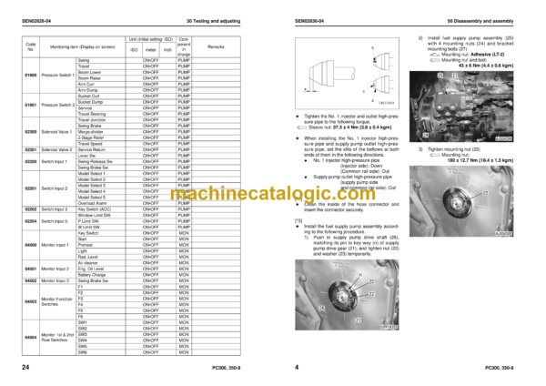 Komatsu PC300-8, PC300LC-8, PC350-8, PC350LC-8 Hydraulic Excavator Shop Manual (SEN01983-20)