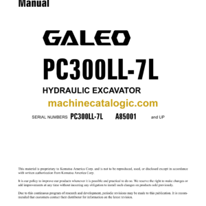 Komatsu PC300LL-7L Galeo Hydraulic Excavator Shop Manual (CEBM012100)