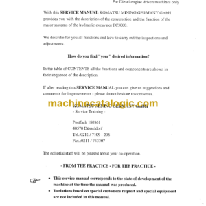 Komatsu PC850-8R1 Hydraulic Excavator Field Assembly Instruction