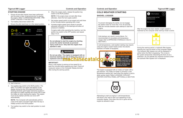 Tigercat 890 Logger Service Manual (8900101 - 8900500) (54278AENG)