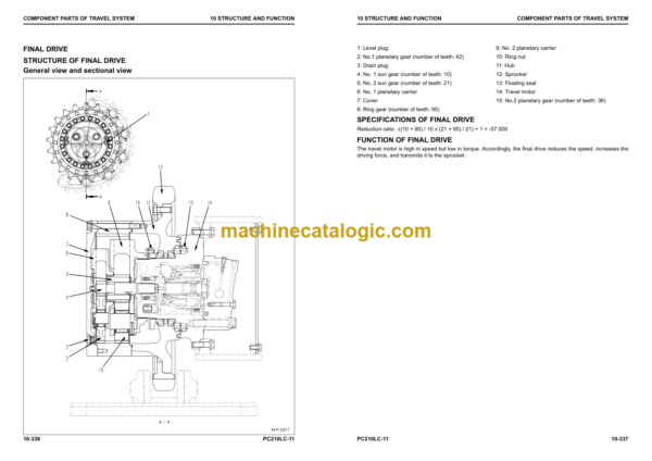 Komatsu PC210LC-11 Hydraulic Excavator Shop Manual (SEN06516-C3)