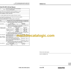 Komatsu PC200-8E0 PC200LC-8E0 Hydraulic Excavator Shop Manual (SEN05221-07)