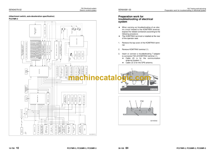 Komatsu PC27MR-3 PC30MR-3 PC35MR-3 Hydraulic Excavator Shop Manual (SEN04063-10)