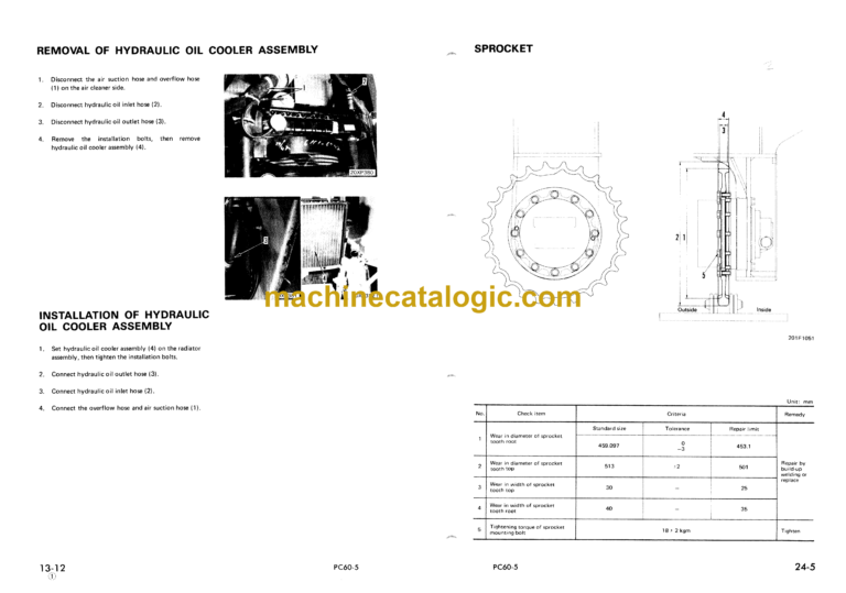 Komatsu PC60-5 PC60L-5 PC60U-5 Hydraulic Excavator Shop Manual (SEBM02010505)