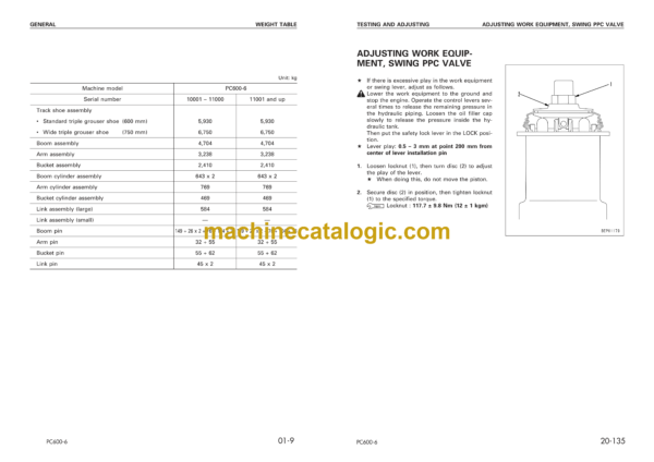 Komatsu PC600LC-6 Hydraulic Excavator Shop Manual (SEBM027100)