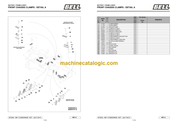 BELL ADT B35D - B40D MK7.2 Parts Manual