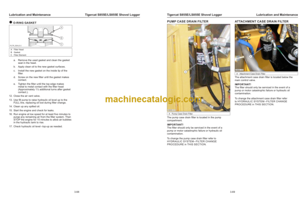 Tigercat S855E Shovel Logger Service Manual (85553001 - 85554000) (51129AENG)