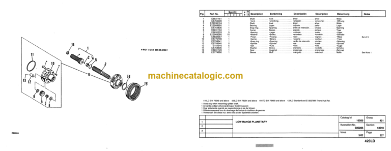 Hitachi EH1100-423LD Parts Catalog