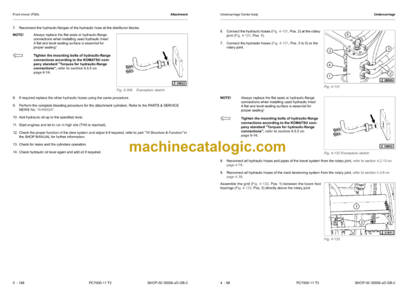 Komatsu PC7000-11 T2 Hydraulic Mining Excavator Shop Manual (35006-xD-GB-3)