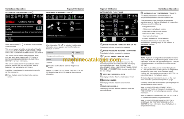 Tigercat 602 Carrier Service Manual (6020101–6020200) (51819AENG)