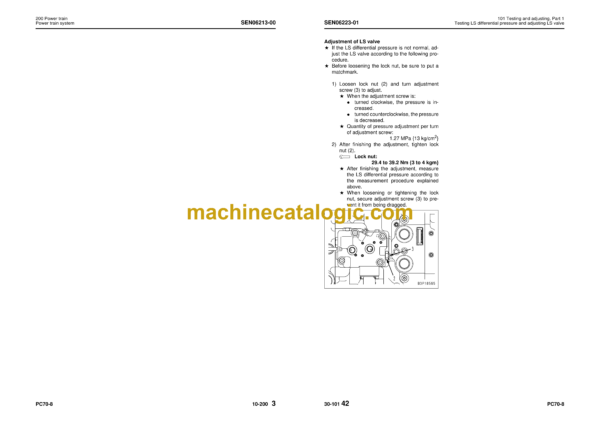 Komatsu PC70-8 Hydraulic Excavator Shop Manual (SEN06204-C1)