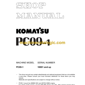 Komatsu PC09-1 Hydraulic Excavator Shop Manual (SEBM026105)