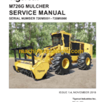 Tigercat M726G Mulcher Service Manual (726M5001 - 726M6250) (52164AENG)