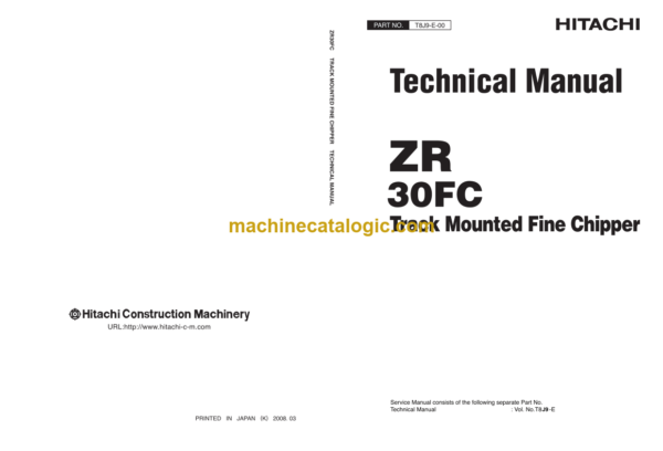 Hitachi ZR30FC Track Mounted Fine Chipper Technical Manual