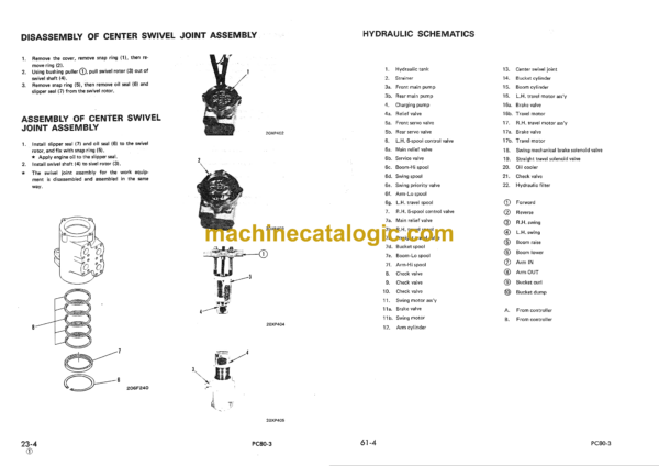 Komatsu PC80-3 PC80LC-3 Hydraulic Excavator Shop Manual (SEBM020X0302)