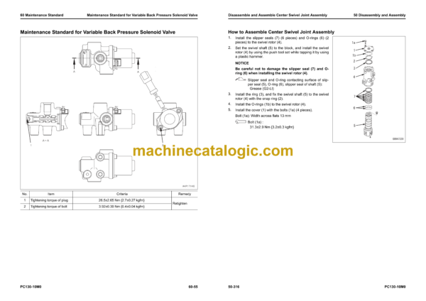 Komatsu PC130-10M0 Hydraulic Excavator Shop Manual (SEN06852-09)