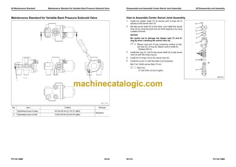 Komatsu PC130-10M0 Hydraulic Excavator Shop Manual (SEN06852-09)