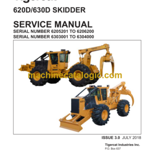 Tigercat 620D Skidder Service Manual (6205201 - 6206200) (35006A)