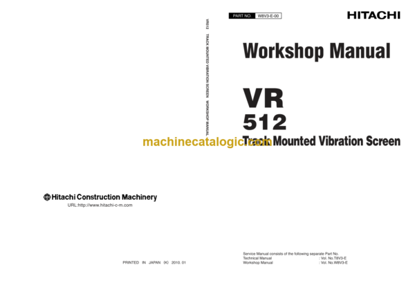 Hitachi VR512 Track Mounted Vibration Screen Workshop Manual