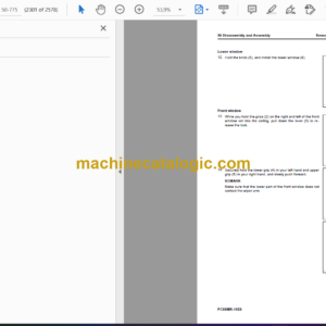 Komatsu PC88MR-11E0 Hydraulic Excavator Shop Manual (SEN06853-07)