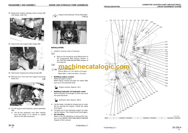 Komatsu PC300 PC300LC-7 PC350 PC350LC-7 Hydraulic Excavator Shop Manual (SEBM025811)