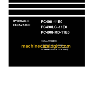 Komatsu PC490HRD-11E0, PC490LC -11E0, PC490HRD-11E0 Hydraulic Excavator Shop Manual (UENBM00670)