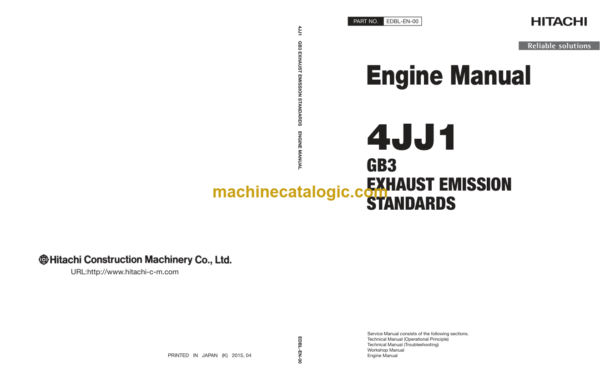 Hitachi 4JJ1 GB3 Exhaust Emission Standarts Engine Manual