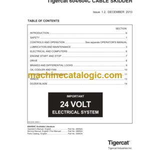 Tigercat 604C Skidder Service Manual (6040201 - 6041000) (26695A)