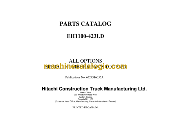 Hitachi EH1100 423LD Parts Catalog