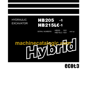 Komatsu HB205-1 HB215LC-1 ecot3 Hydraulic Excavator Shop Manual (SEN05393-10)