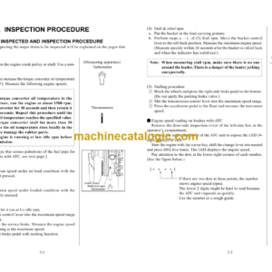 Hitachi LX110-7, LX130-7, LX160-7, LX190-7, LX230-7, LX300-7, LX360E, LX450-7 Inspection Manual