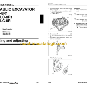 Komatsu PC600-8R1 PC600LC-8R1 PC700LC-8R Hydraulic Excavator Shop Manual (SEN05660-05)