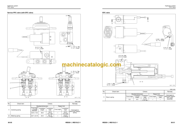 Komatsu HB205-1 HB215LC-1 ecot3 Hydraulic Excavator Shop Manual (SEN05393-10)