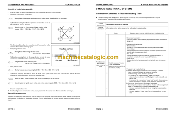 Komatsu PC350LC-8 PC350HD-8 Hydraulic Excavator Shop Manual (CEBM007501)