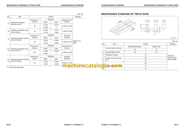 Komatsu PC240LC-11 PC240NLC-11 Hydraulic Excavator Shop Manual (UENBM00330)