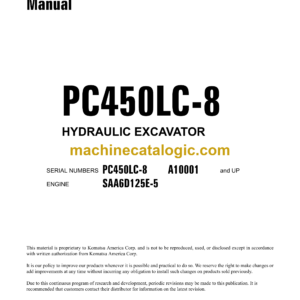 Komatsu PC450LC-8 Hydraulic Excavator Shop Manual (CEBM007602)