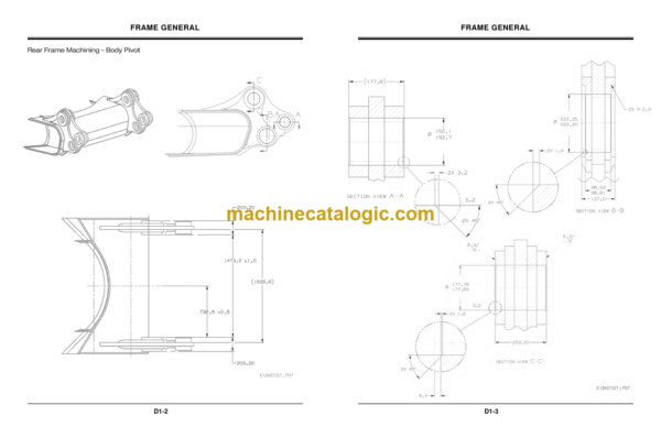 Hitachi EH4500-2, EH5000 TS22001 Rigid Dump Truck Dimensions Manual