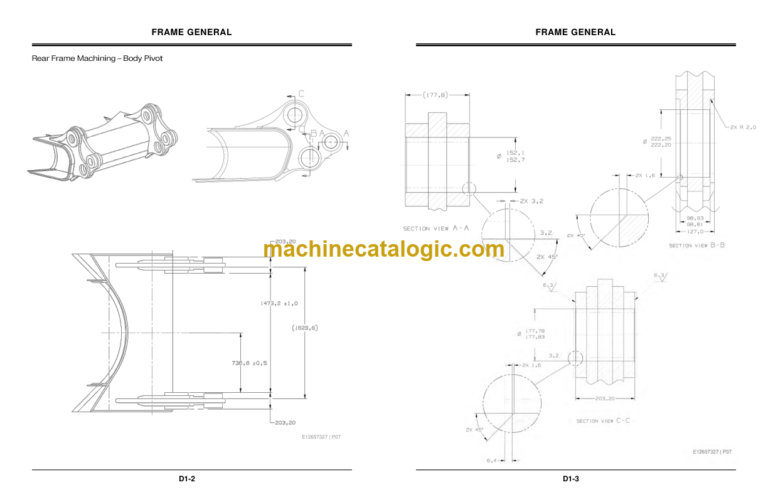Hitachi EH4500-2, EH5000 TS22001 Rigid Dump Truck Dimensions Manual