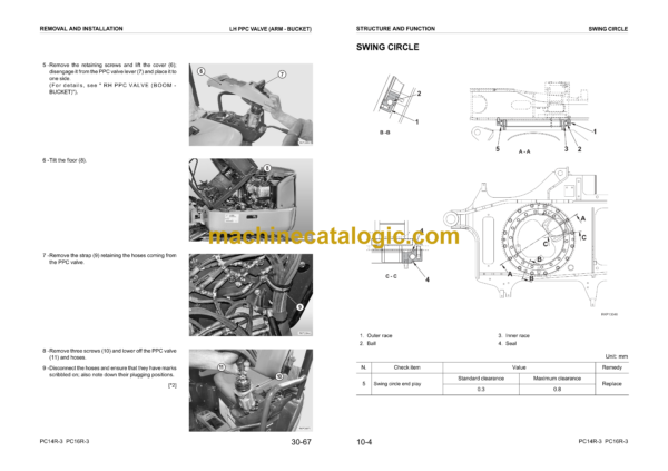 Komatsu PC14R-3 PC14R-3HS PC16R-3 PC16R-3HS Hydraulic Excavator Shop Manual (WEBM007800)