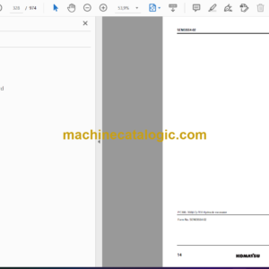 Komatsu PC300-7E0 PC300LC-7E0 PC350-7E0 PC350LC-7E0 Hydraulic Excavator Shop Manual (SEN03537-05)