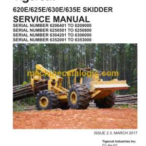 Tigercat 625E Skidder Service Manual (6250501 - 6250800) (42837AENG)