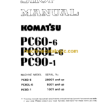 Komatsu PC60-6 PC60L-6 PC90-1 Hydraulic Excavator Shop Manual (SEBM02010607)