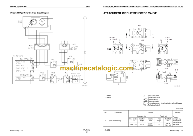 Komatsu PC400 PC400LC-7 PC450 PC450LC-7 Hydraulic Excavator Shop Manual (SEBM033013)