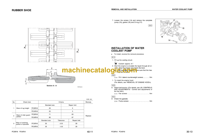 Komatsu PC36R-8 PC45R-8 Hydraulic Excavator Shop Manual (WEBM000301)