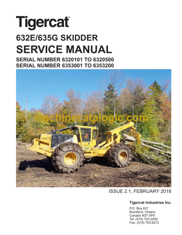 Tigercat 632E Skidder Service Manual (6320101 - 6320300) (47997AENG)