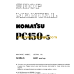 Komatsu PC150-5 Hydraulic Excavator Shop Manual (SEBM021K0502)
