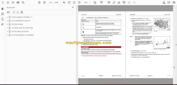 Komatsu PC8000E-11 Hydraulic Mining Excavator Shop Manual (12121-xE-GB-0)