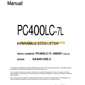 Komatsu PC400LC-7L Hydraulic Excavator Shop Manual (CEBM012503)