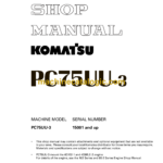 Komatsu PC75UU-3 Hydraulic Excavator Shop Manual (SEBM016404)