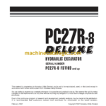 Komatsu PC27R-8 Deluxe Hydraulic Excavator Shop Manual (WEBM003800)